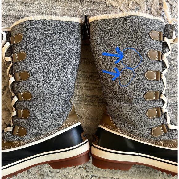 Sorel Tivoli High Waterproof Winter Lace Up Faux Fur Boots Size 10 - Picture 13 of 13